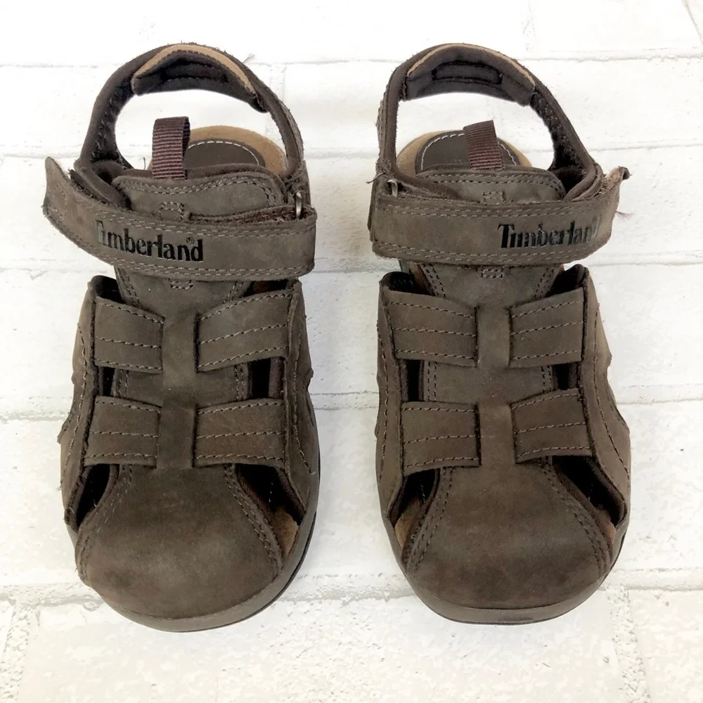 Timberland Kids Earthkeepers Brown Leather Sport Sandals Boys Size 1 Little Kid